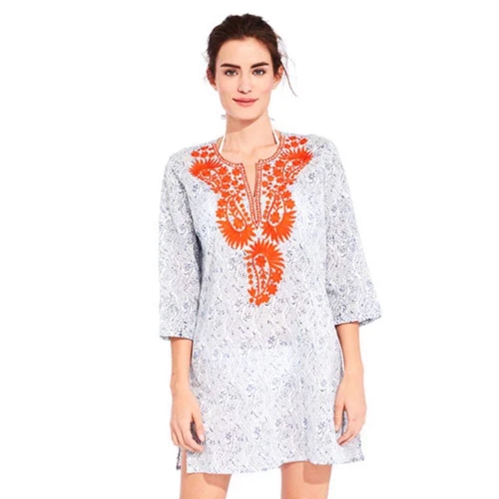 ✨ Roberta Roller Rabbit Embroidered Kurta Tunic Navy XL ✨